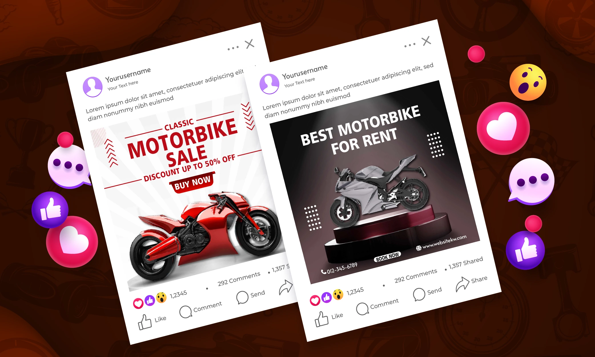 Bike Facebook Post Maker Online—Creative Templates, Simple Editing